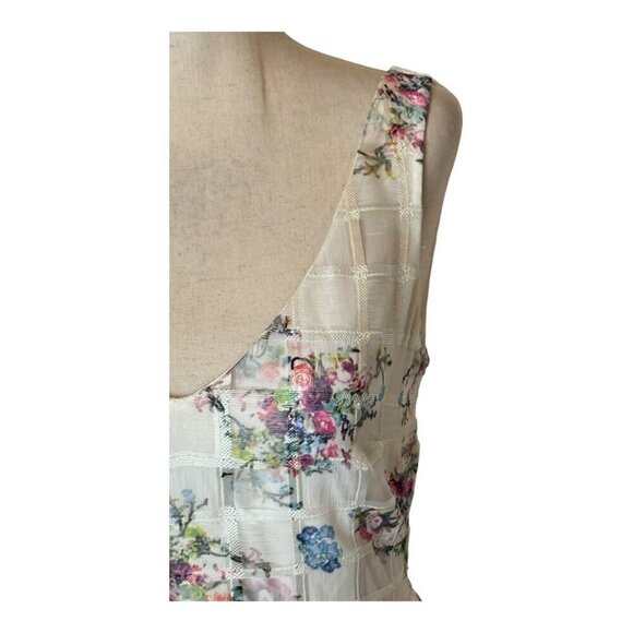 Maeve Anthropologie Dress Women 2‎ White Floral Peony Garden Mini Cottagecore - Picture 8 of 14